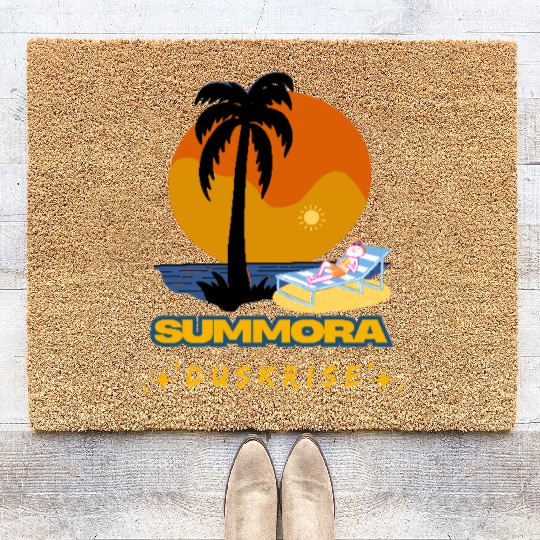 Summora Duskrise - Relaxing Tropical Vibes Design Coir Doormats