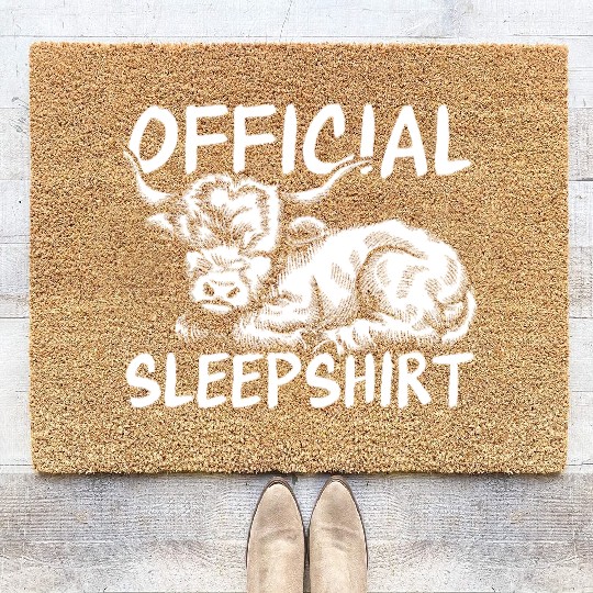 Highland Cow Official Sleepshirt Cute Farm Animal Coir Doormats