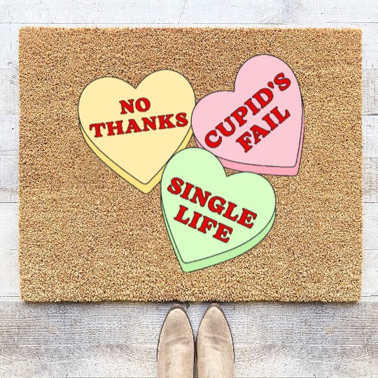 Valentines Candy Hearts Coir Doormats