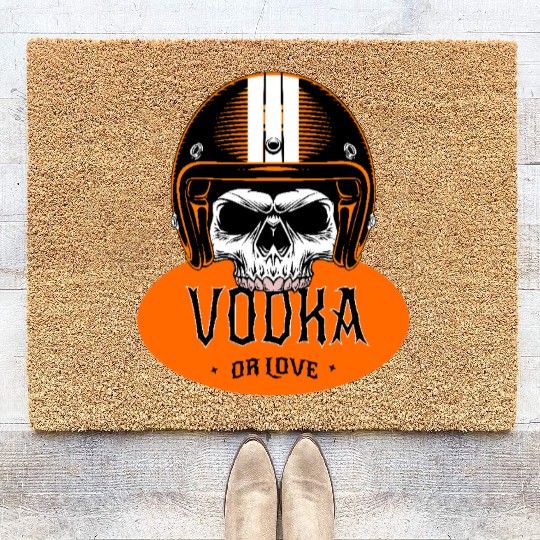 v is for vodka valentines VODKA RIDER Coir Doormats