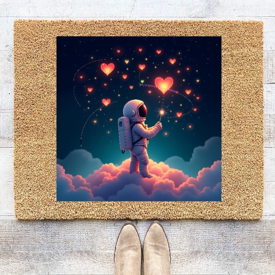 Astronauts are full of love Coir Doormats