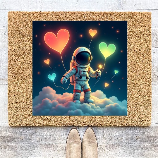 Astronauts are full of love Coir Doormats