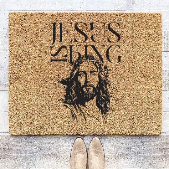Embrace the reign of Jesus with our Jesus is King Coir Doormats