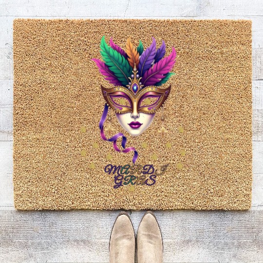 Madri Gras , mardi gras new orleans Coir Doormats