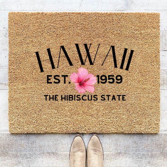 Hawaii Hibiscus Gift Coir Doormats
