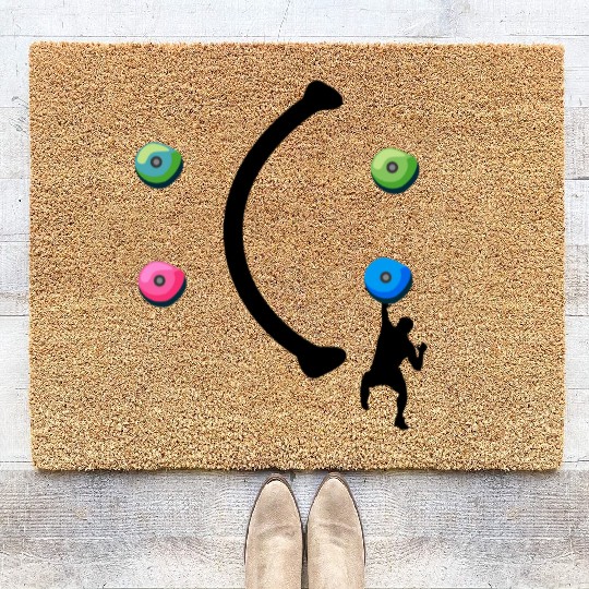 bouldering, boulderer, gift, cool, climbing wall, Coir Doormats