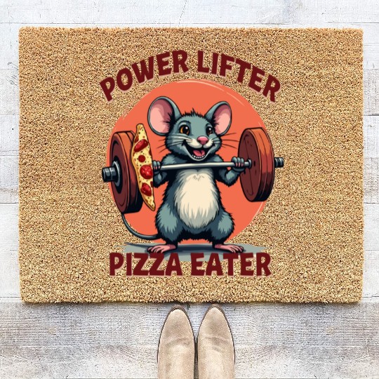 Power Lifter Pizza Eater Coir Doormats