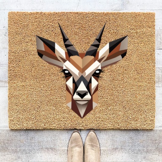 Geometric Antelope Head - Elegance and Wilderness Coir Doormats
