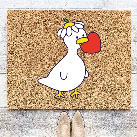 Silly Goose in Love Coir Doormats