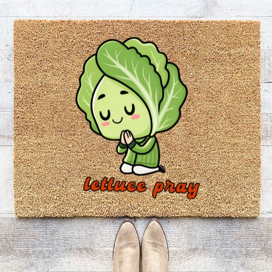 Lettuce pray not Let us pray Coir Doormats