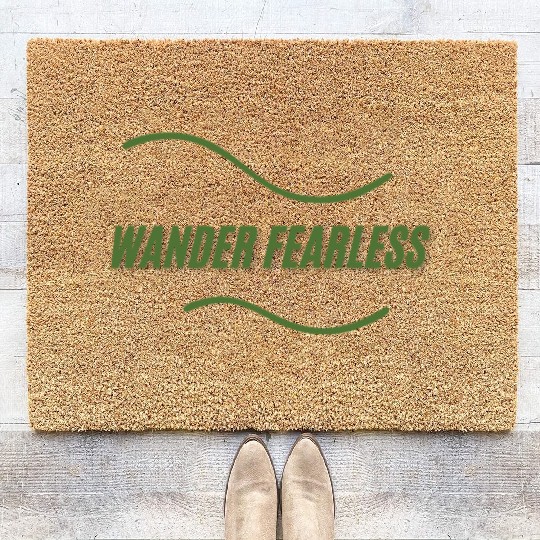 wander fearless adventure Coir Doormats