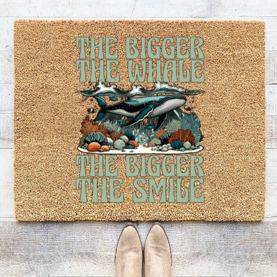 Whale Watching The Bigger The Whale Sea Creatures Coir Doormats