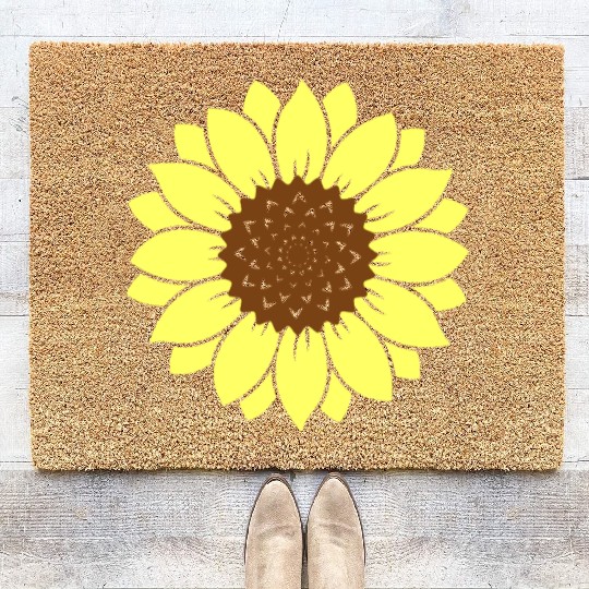 Sunflower Blossom Nature Art Coir Doormats