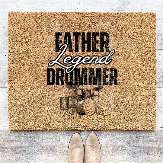 Father, Drummer, Legend. Coir Doormats