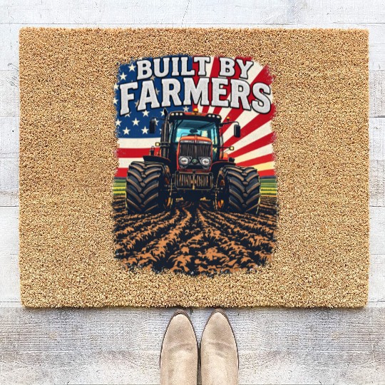 Built By Farmers Proud American Farmer Tractors Coir Doormats