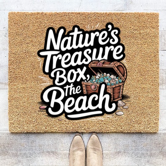 Sea Glass Hunters Collecting Ocean Treasures Coir Doormats