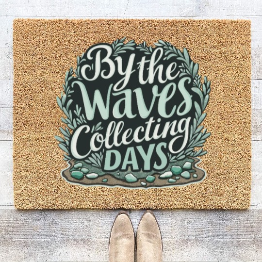 Sea Glass Hunters Collecting Ocean Treasures Coir Doormats