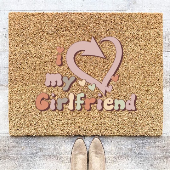 I LOVE MY GIRLFRIEND Coir Doormats