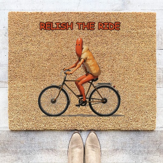 Relish the Ride: Hotdog Bicycle Coir Doormats