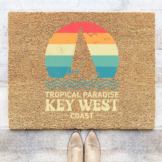 Florida TROPICAL PARADISE KEY-WEST COAST Coir Doormats