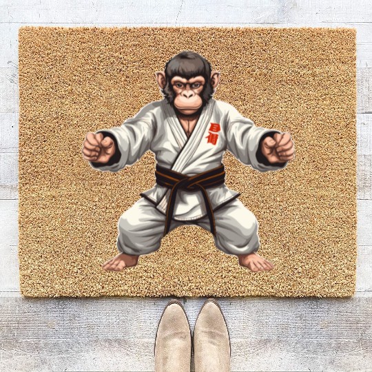 Karate Judo Monkey Chimpanzee Martial arts Coir Doormats