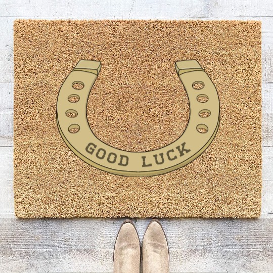 Cool Horseshoe for Lucky Days Coir Doormats