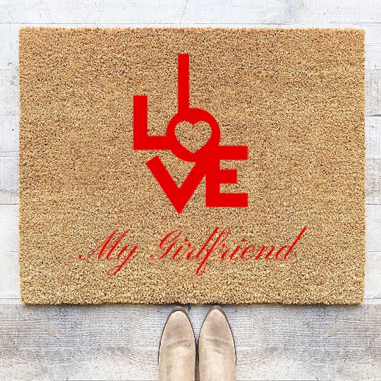 I love my girlfriend Coir Doormats