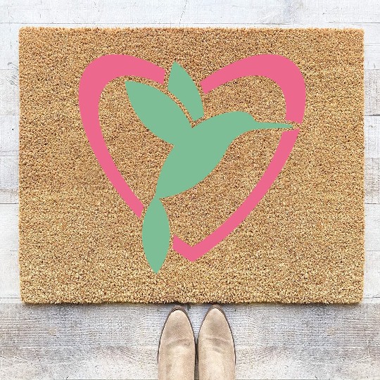 Hummingbird Heart For Birds Lovers Coir Doormats