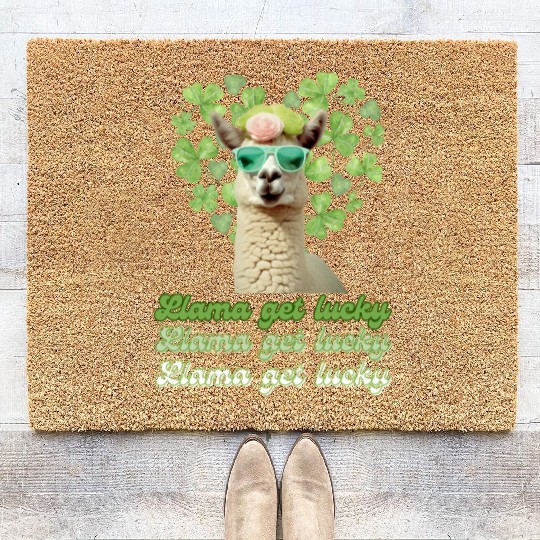 Llama Get Lucky | St. Patricks Day Edition Coir Doormats