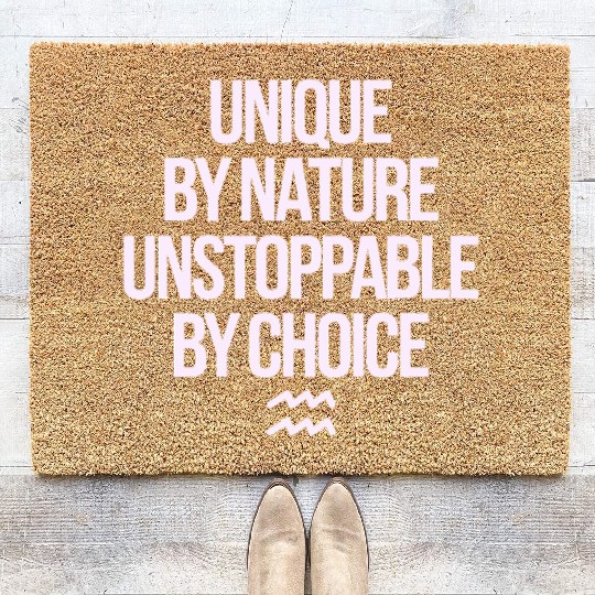 Aquarius Zodiac Unique By Nature Unstoppable Coir Doormats