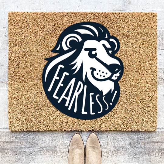 fearless lion Coir Doormats