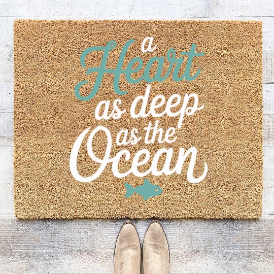 Pisces Zodiac A Heart As Deep As The Ocean Coir Doormats