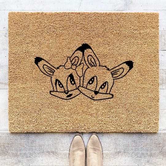 2 Foxes Couple In Love Two Friends Love Team Cute Coir Doormats