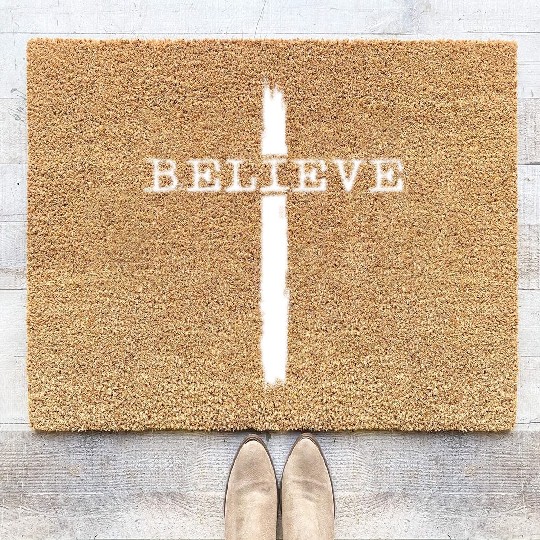 Believe Happy Easter Sunday Coir Doormats