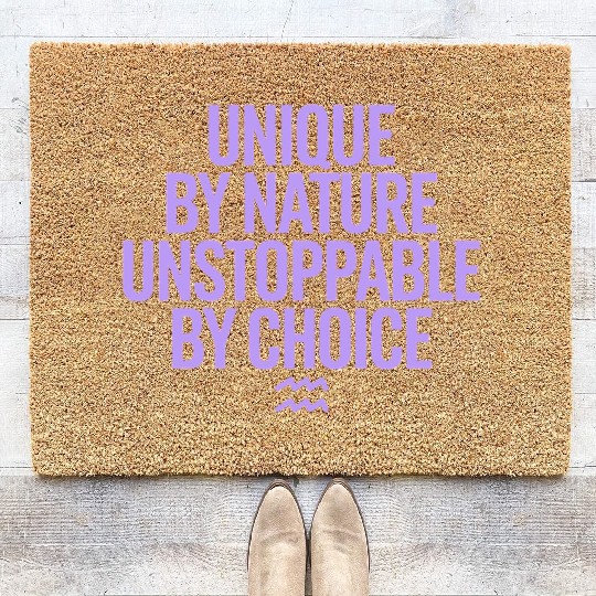 Aquarius Zodiac Unique By Nature Unstoppable Coir Doormats