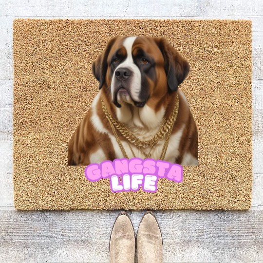 Gangsta Life Saint Bernard 4 Coir Doormats