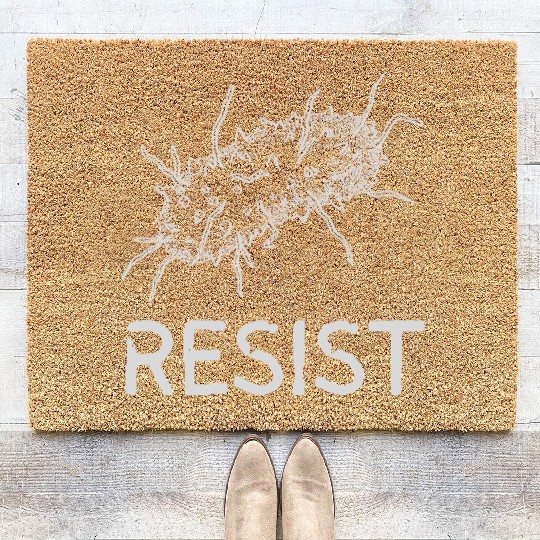 Bacteria Resist Design – Microbiology Science Art Coir Doormats