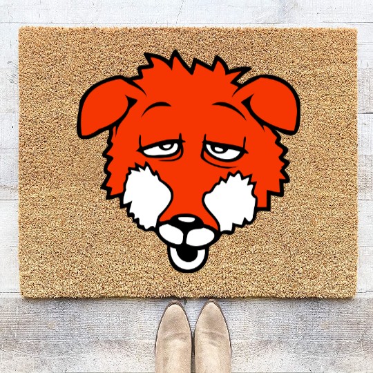 Fox Tired Eyes Exhausted Sleepy Sweet Funny Cool Coir Doormats