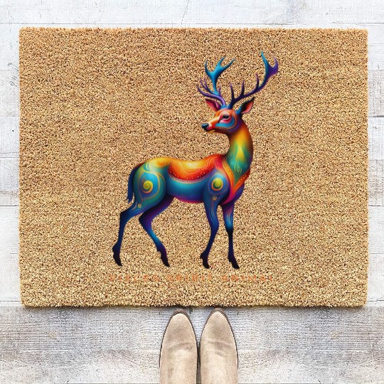 Pisces Spirit Animal Deer Alebrije Coir Doormats