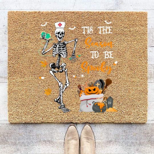 Tis The Season To Be Spooky Nurse Coir Doormats
