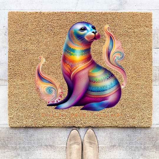 Pisces Spirit Animal Seal Alebrije Female Coir Doormats