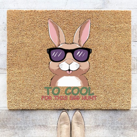 Too Cool for This Egg Hunt Coir Doormats