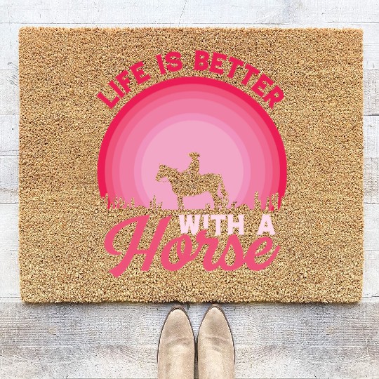 Just a Girl Who Loves Horses – Equestrian Lover Coir Doormats
