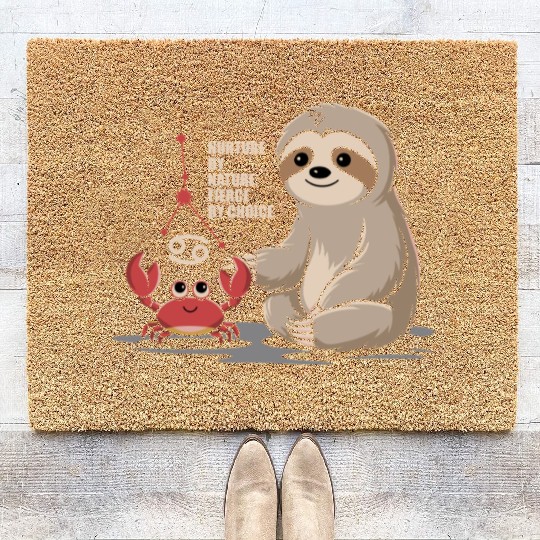 Cancer Zodiac Sloth: Nurture by Nature, Fierce by Coir Doormats