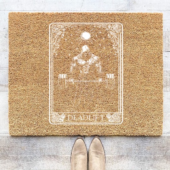 Death Tarot Deadlift Skeleton Deadlift Tarot Card Coir Doormats