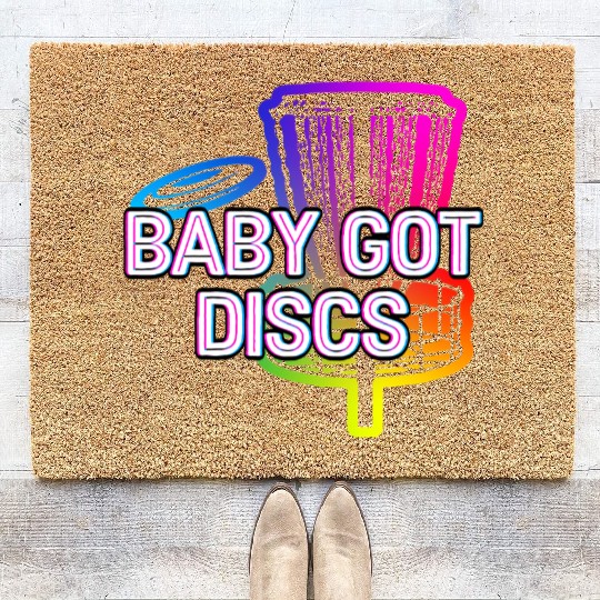Baby Got Discs Funny Disc Golf Humor Golfer Pun Coir Doormats