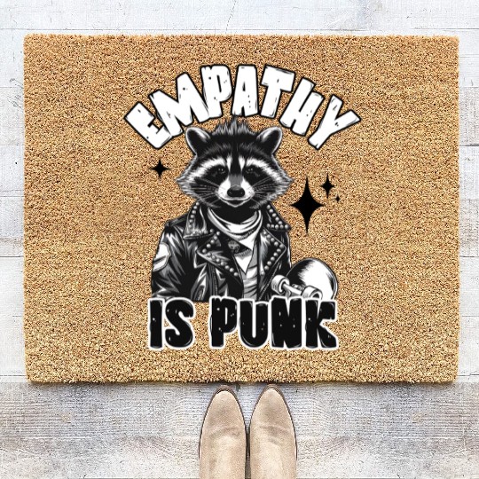Empathy is PUNK Raccoon Coir Doormats