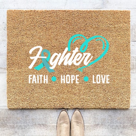 PTSD Awareness Faith Hope Love Fighter Coir Doormats