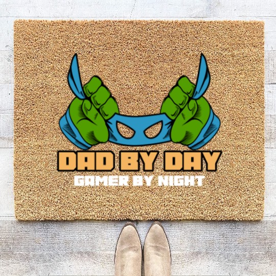 Dad By Day Gamer By Night Dad Gamer Coir Doormats