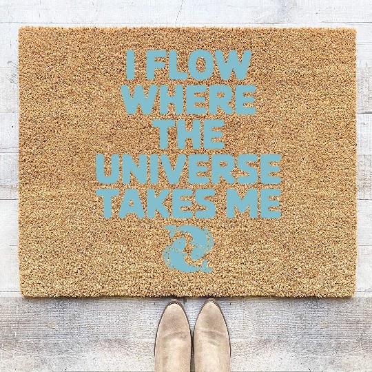 Pisces Zodiac: I Flow Where The Universe Takes Me Coir Doormats